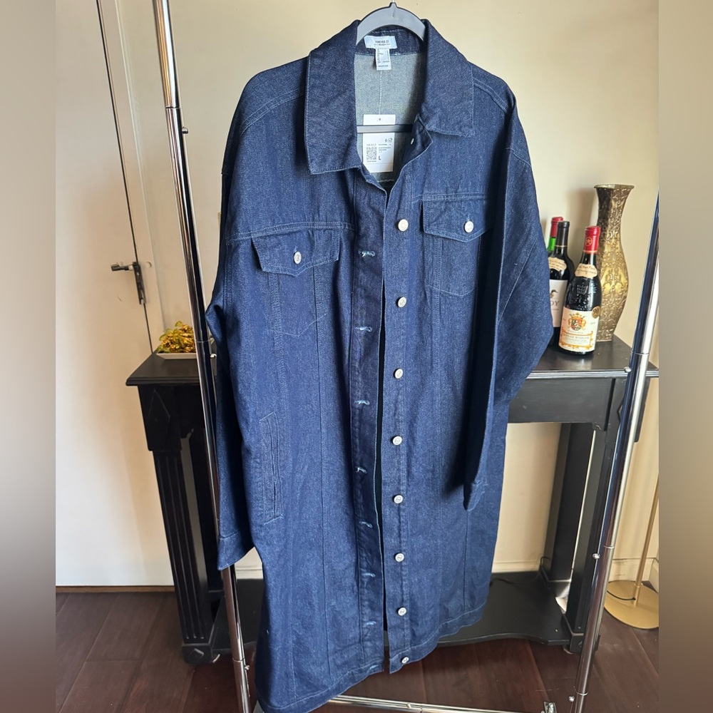 New! Heavy quality long denim oversized jacket